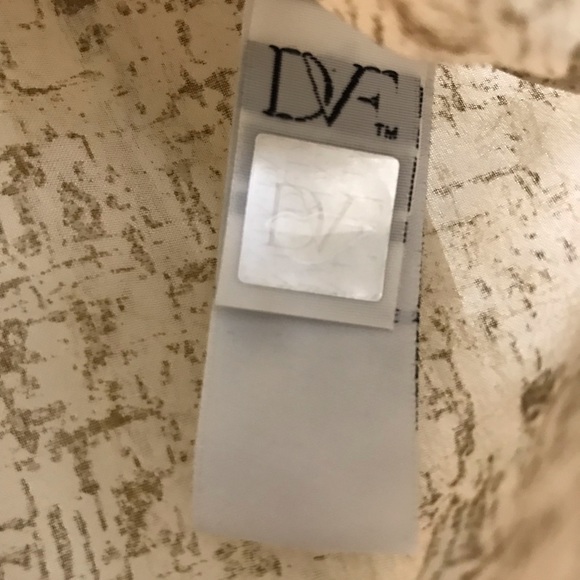 DVF 100% Silk ‘Danielle’ Crepe Blouse Roll Tab Long Sleeve Sheer Large - Picture 9 of 12